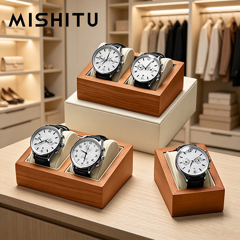Jewelry Box With Watches - MISHITU Solidne Drewniane Pudełko na Zegarki