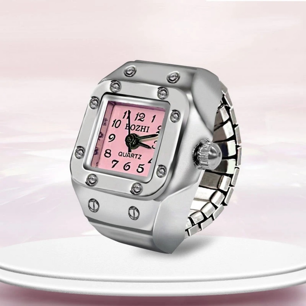 Jewelry Watches For Men - Kreatywny zegarek pierścionkowy z kwadratową tarczą,